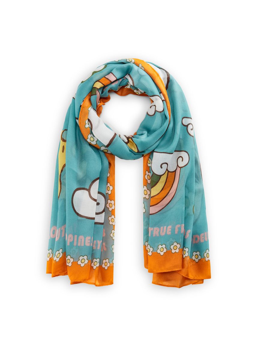 Peanuts Schal aus recyceltem Polyester mit Snoopy & Woodstock Print
