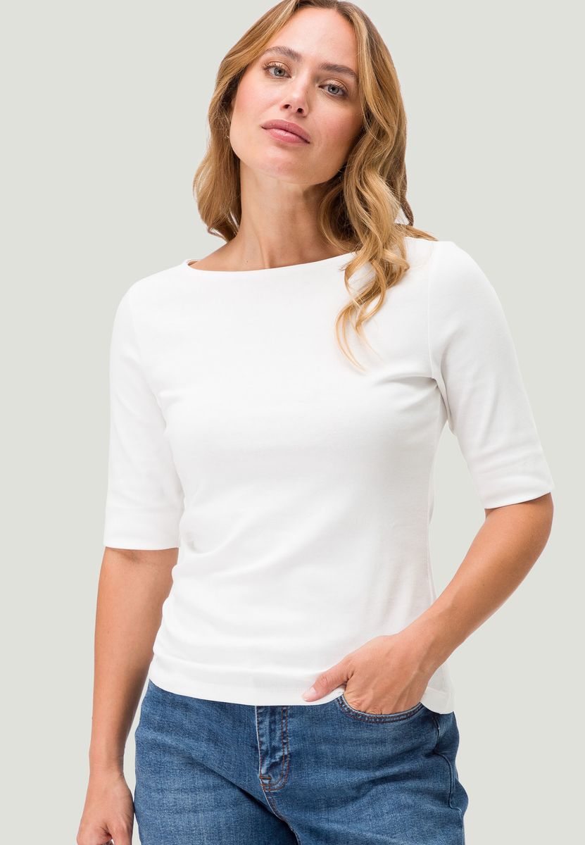 Basic Shirt mit U-Boot-Ausschnitt