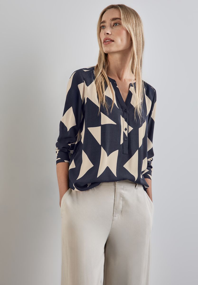 Gemusterte Basic Bluse