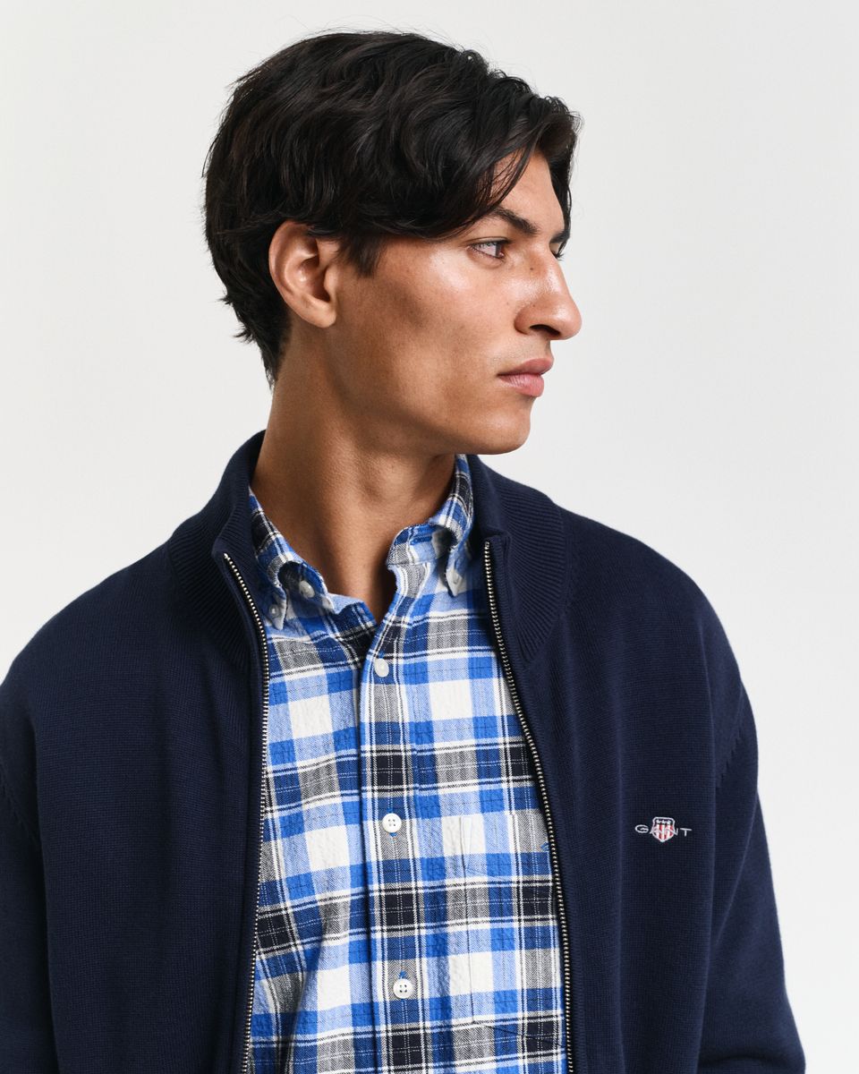 Casual Cotton Strickjacke mit Reißverschluss