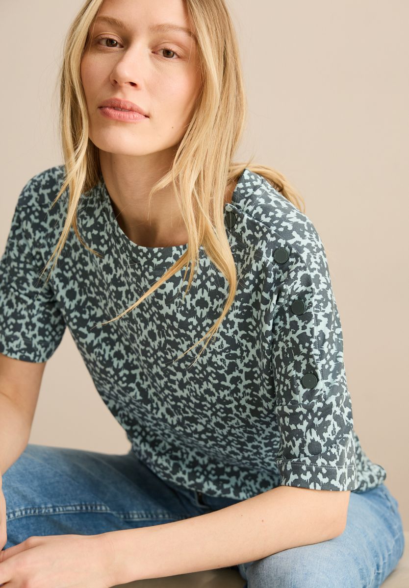 T-Shirt mit Knopfdetail