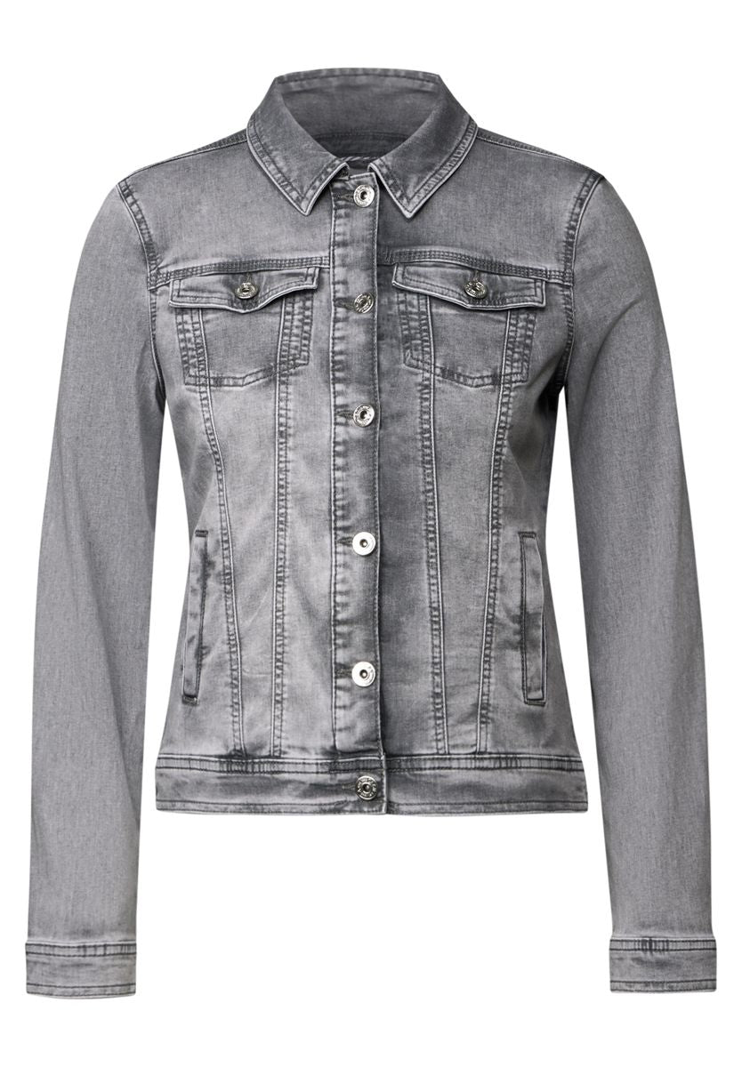 Jeansjacke mit Hemdkragen