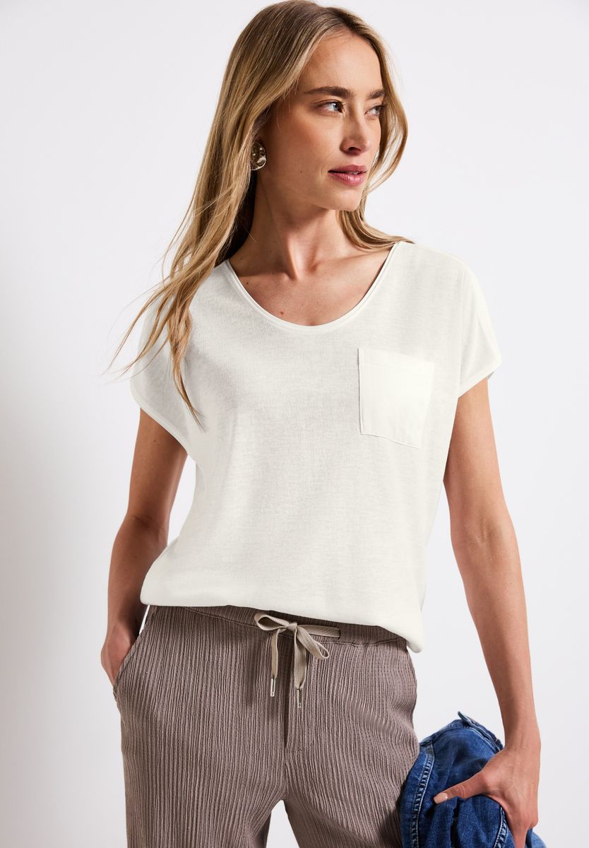 Leinen-Look T-Shirt