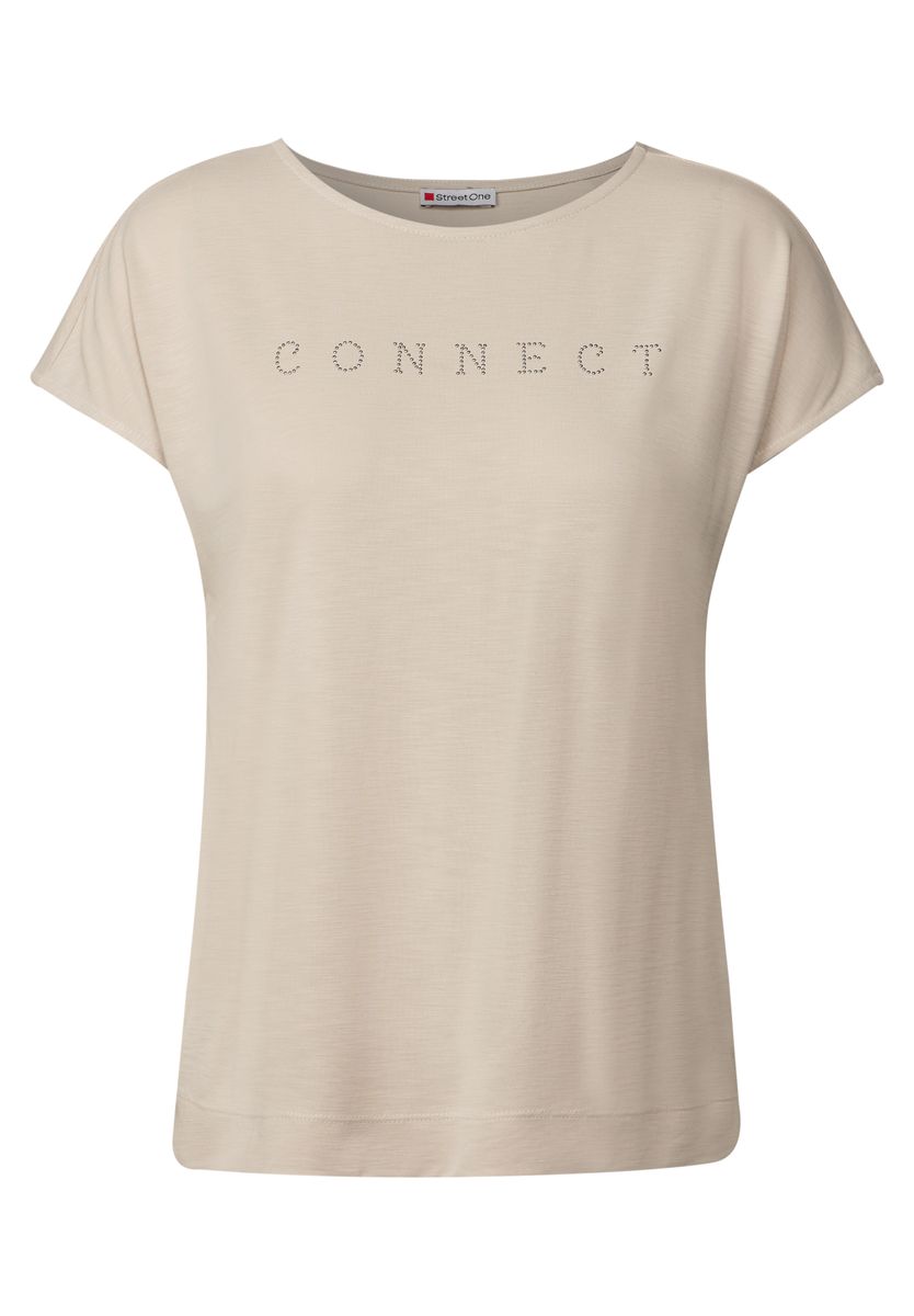 Silk-Look Shirt mit Wording
