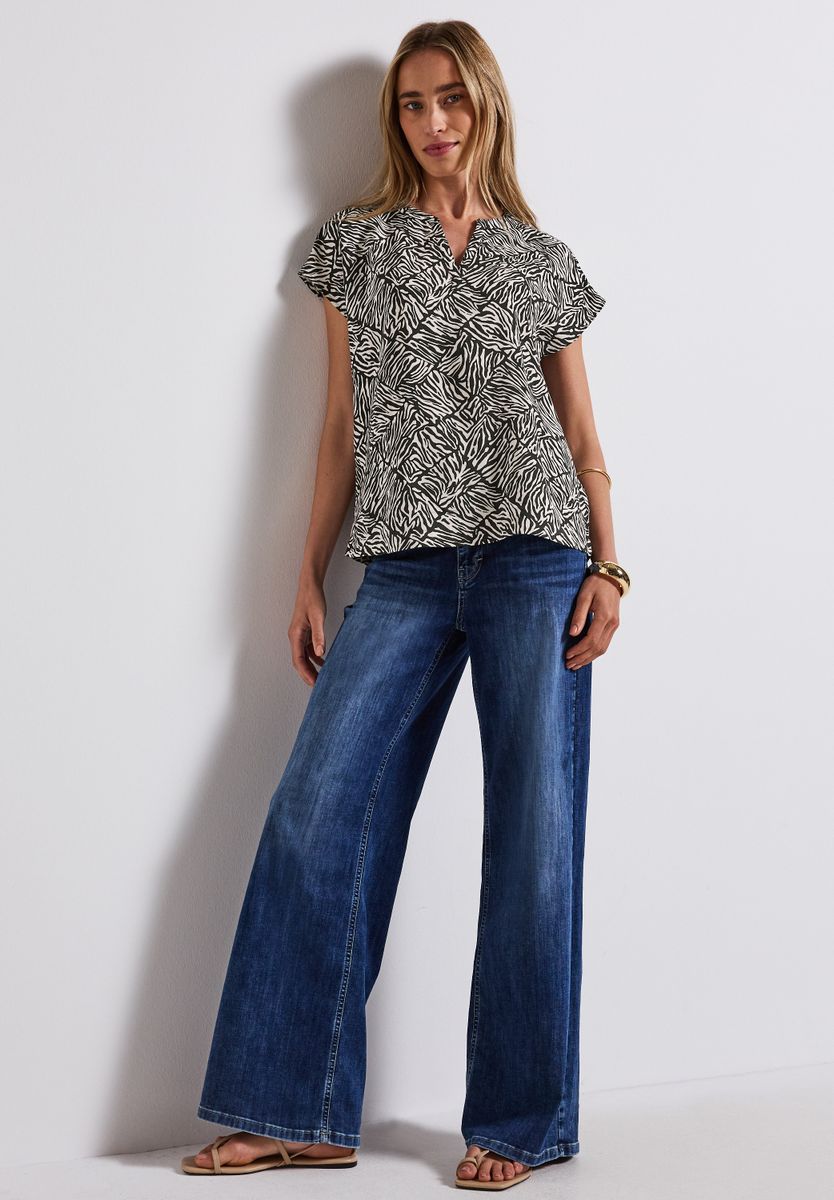 Bluse mit Minimal Print
