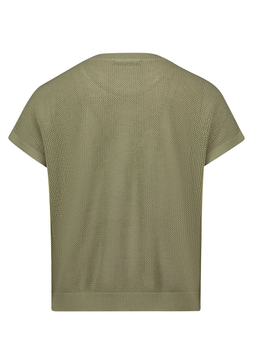 Lochstrick-Pullover