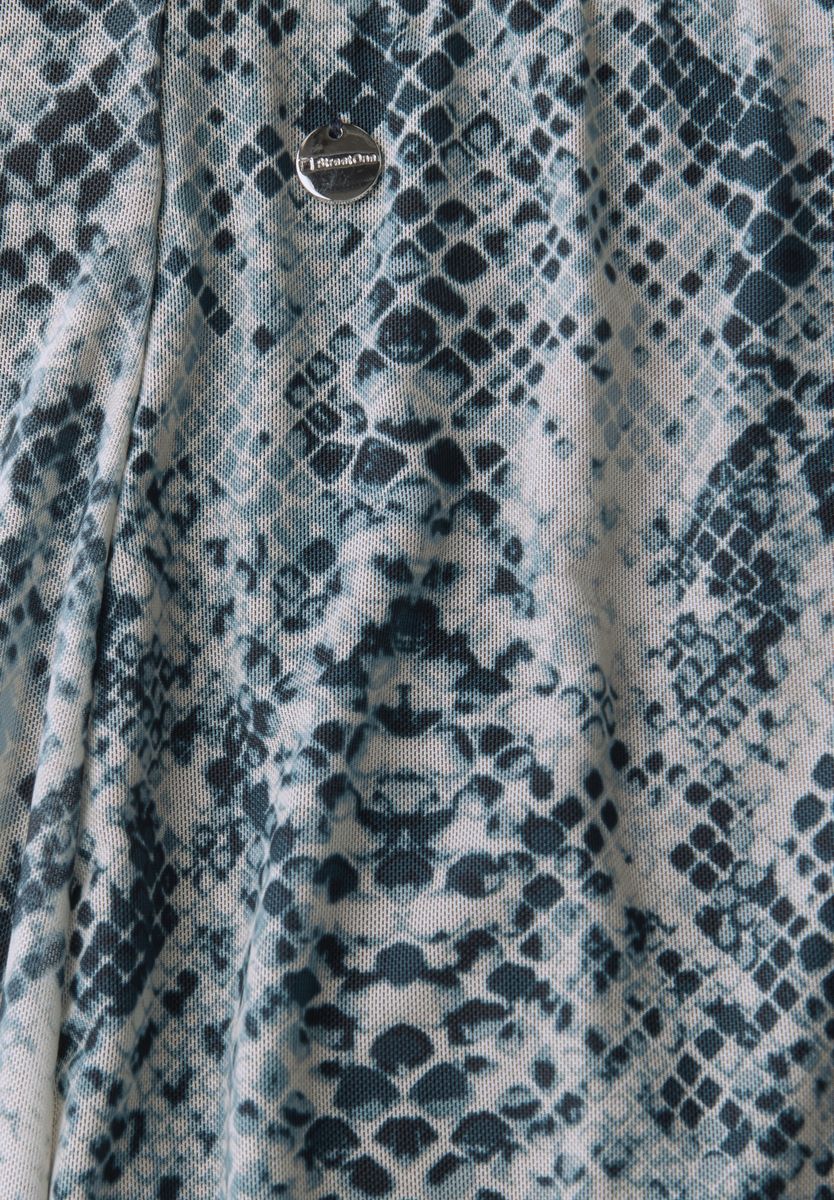 Mesh-Rock mit Snake Print