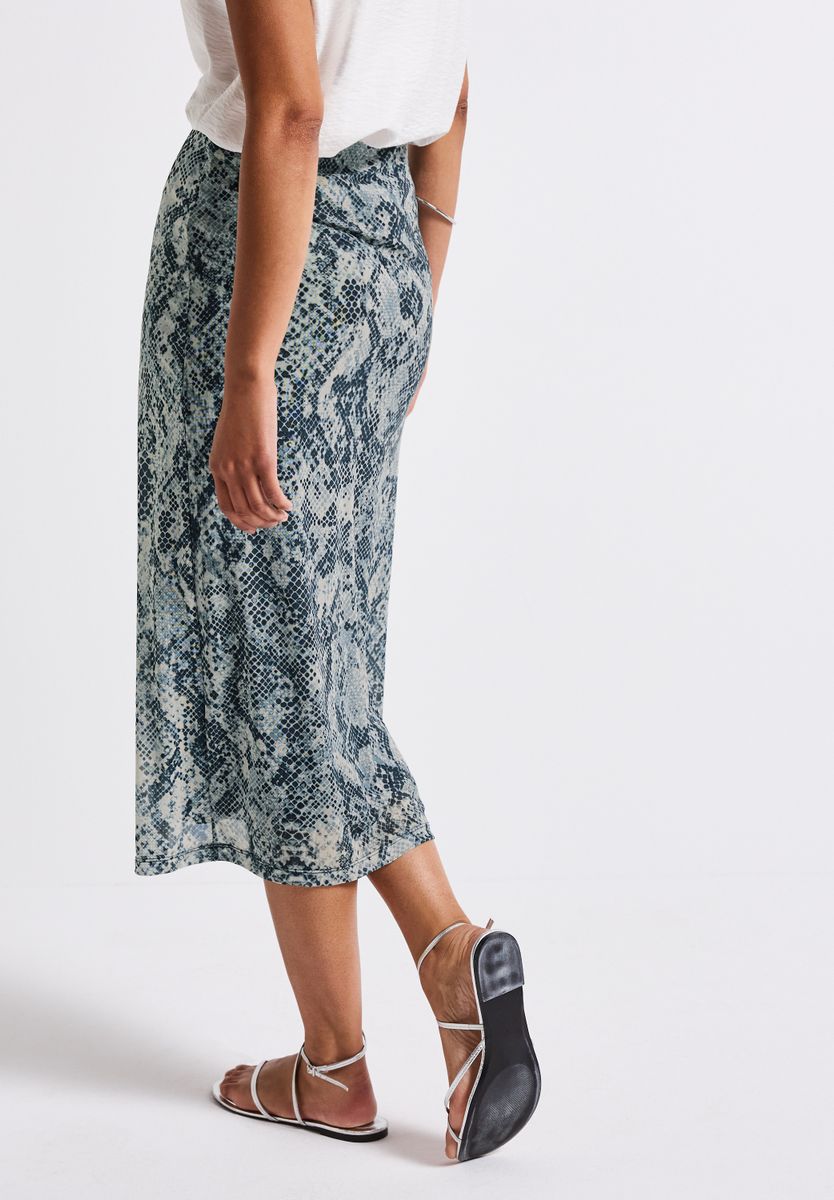 Mesh-Rock mit Snake Print