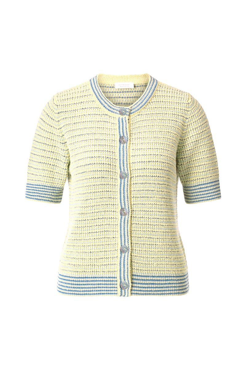 Striped towelling cardigan
