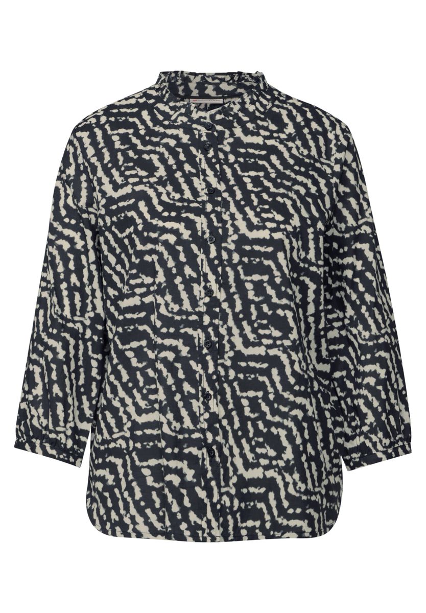 Print-Bluse mit Rüschen