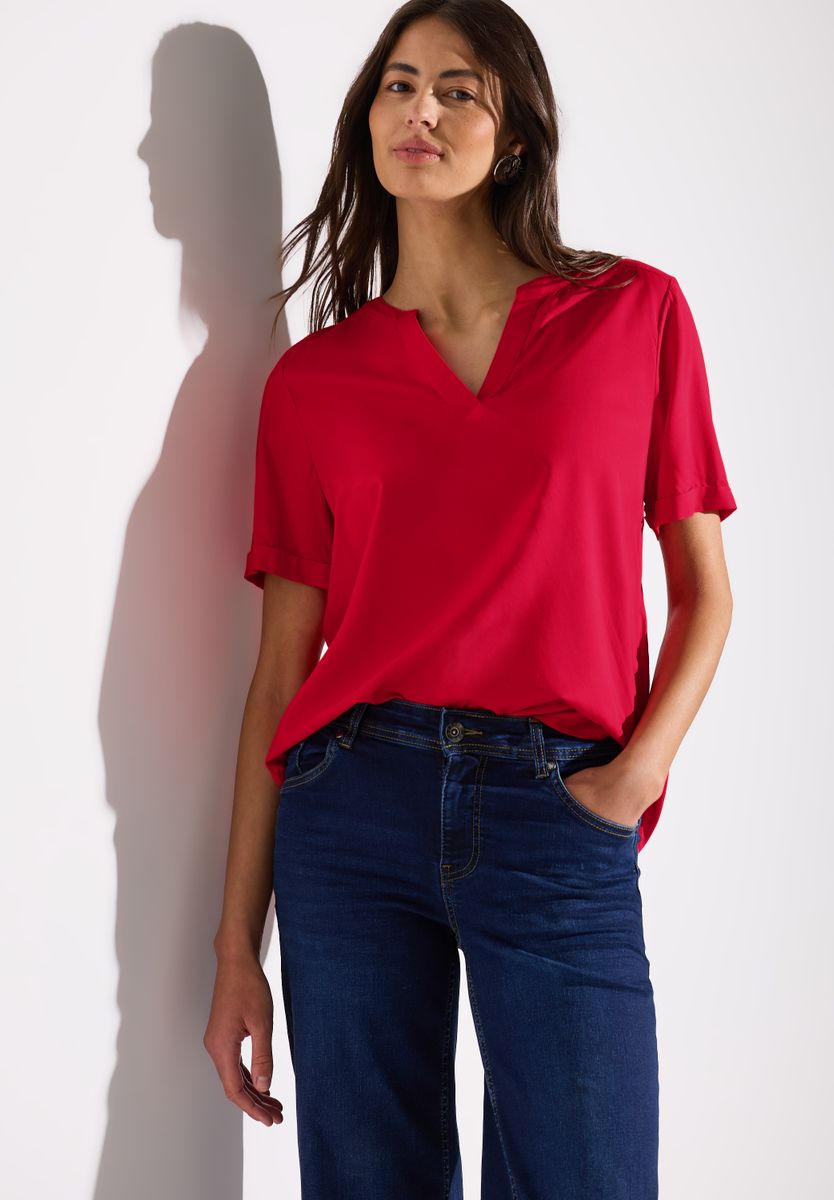 Bluse in Unifarbe