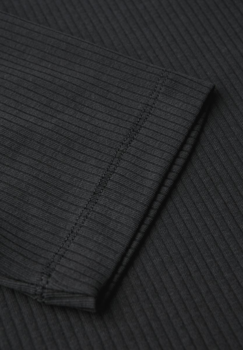 T-Shirt mit Rippstruktur