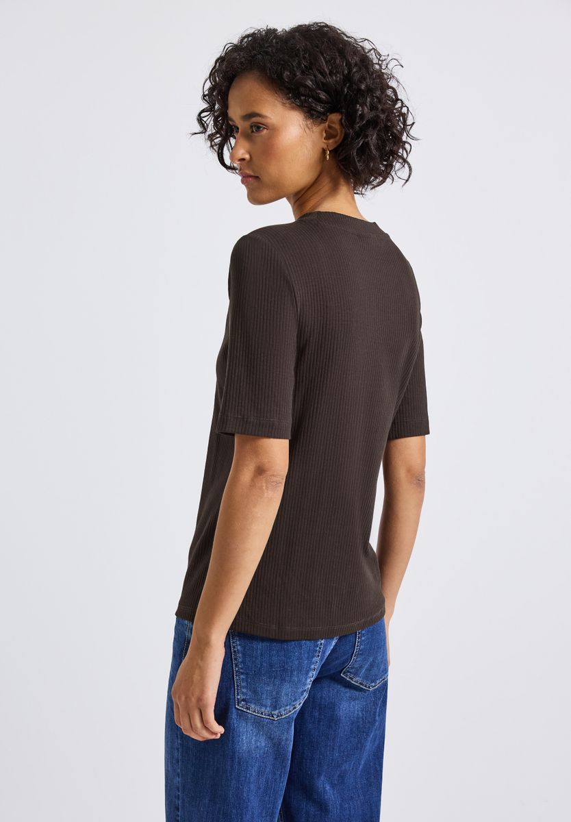 T-Shirt mit Rippstruktur