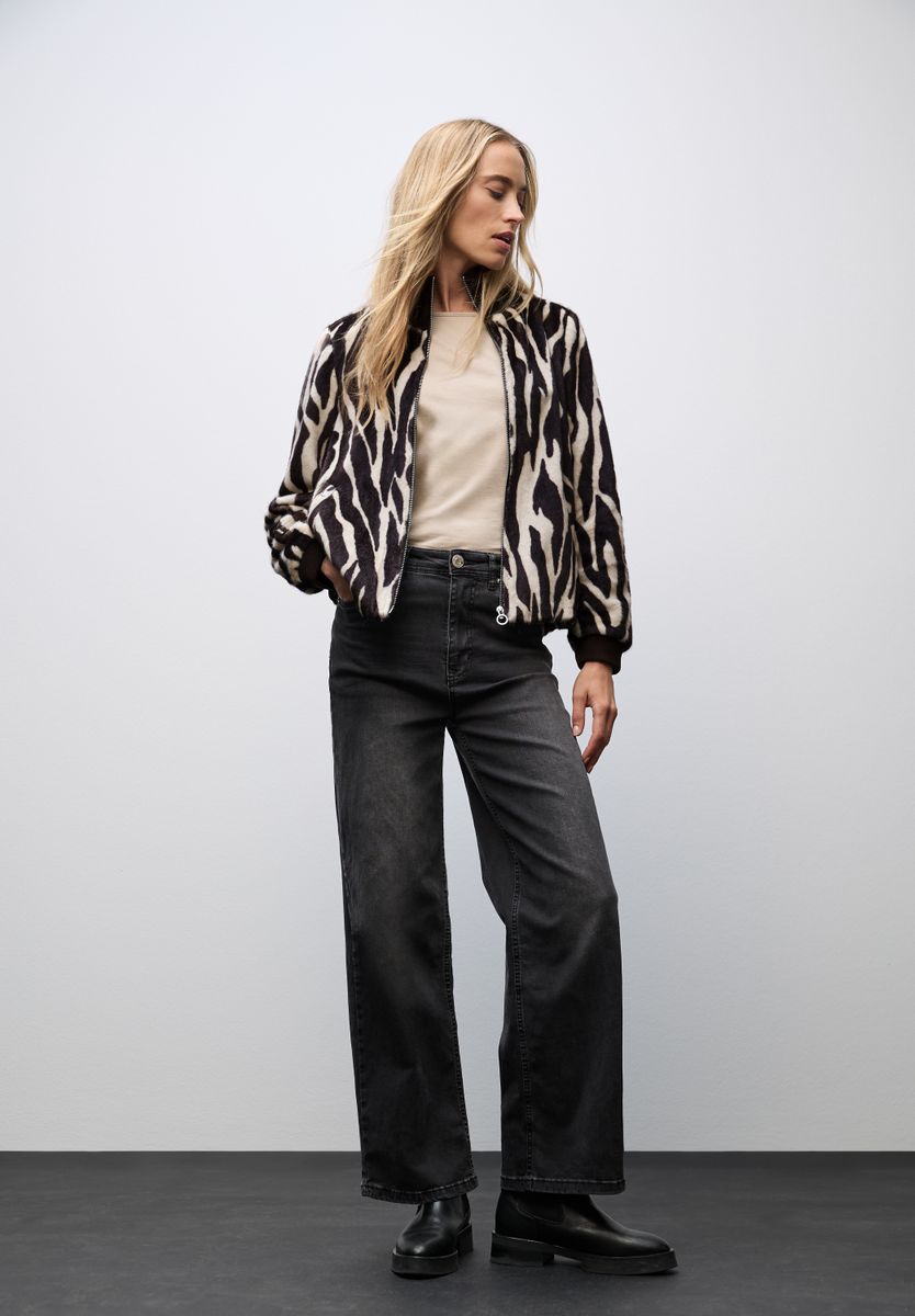 Fake Fur Zebra Blouson