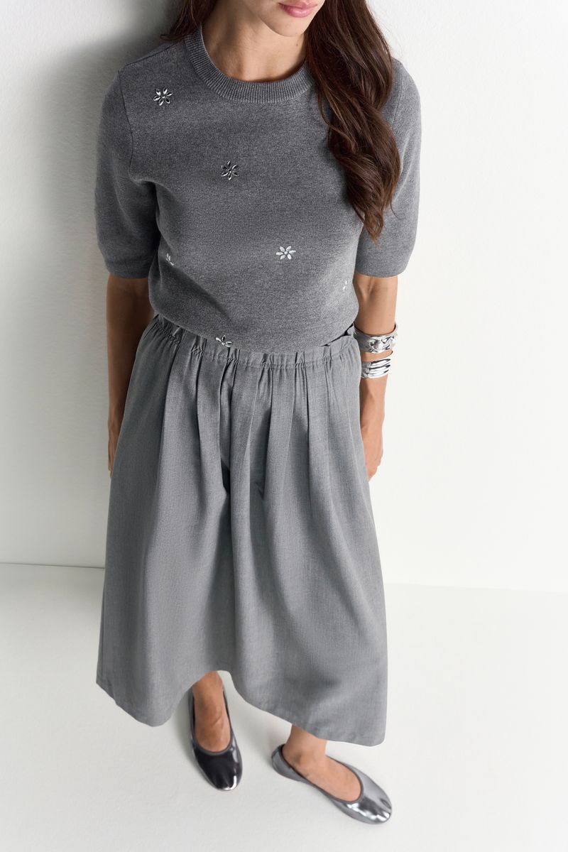 Flanel Midi Skirt