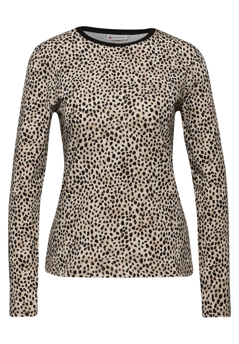 Jersey-Shirt im Leo-Look