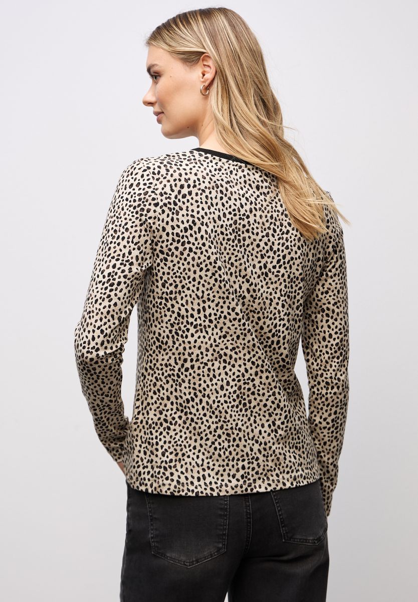 Jersey-Shirt im Leo-Look