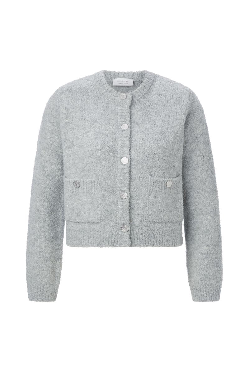 Crew-Neck Cardigan Bouclé