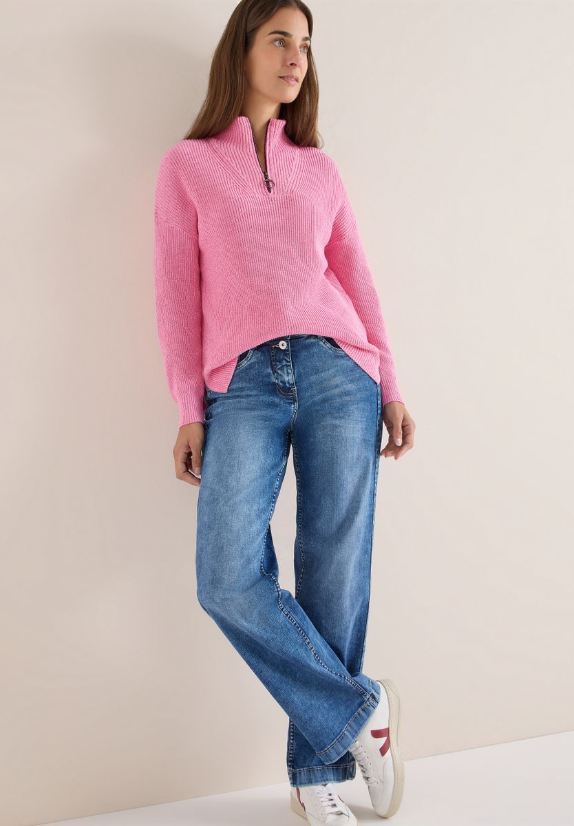 Mouliné Pullover mit Troyer