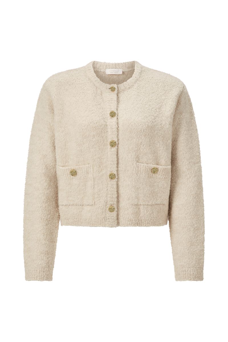 Crew-Neck Cardigan Bouclé