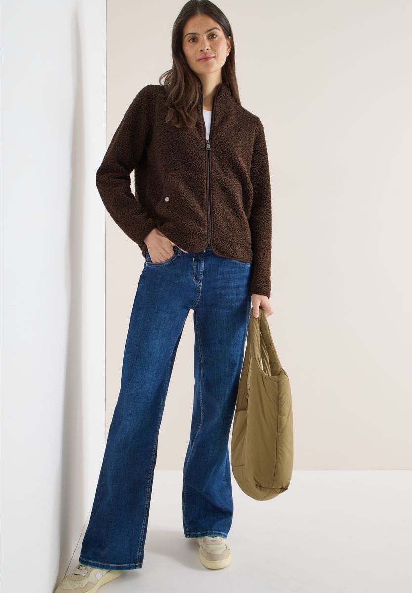 Jacke aus Teddy-Material mit Zipper
