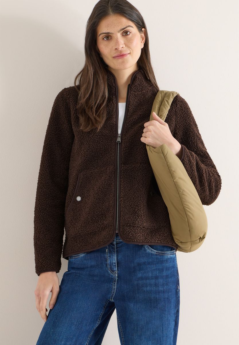 Jacke aus Teddy-Material mit Zipper