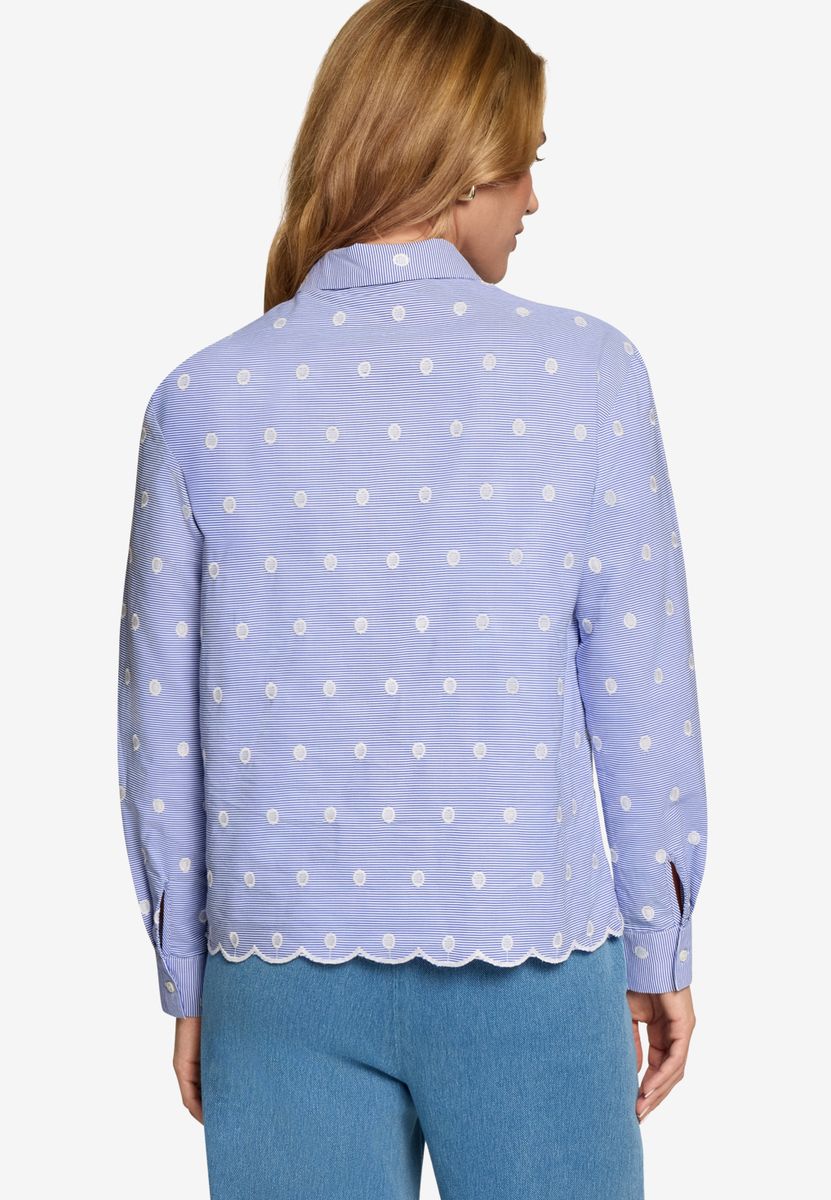 Bluse mit Streifen und Stickerei