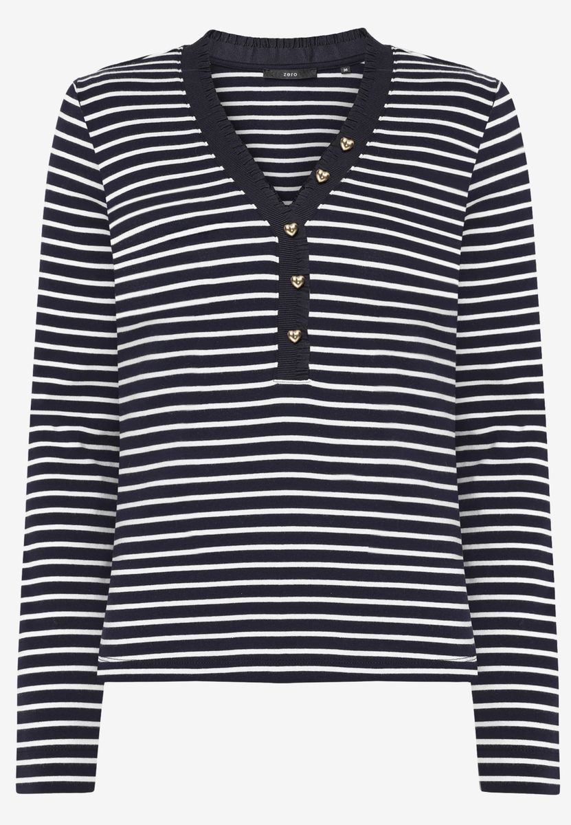 Ringelshirt mit Knopfleiste
