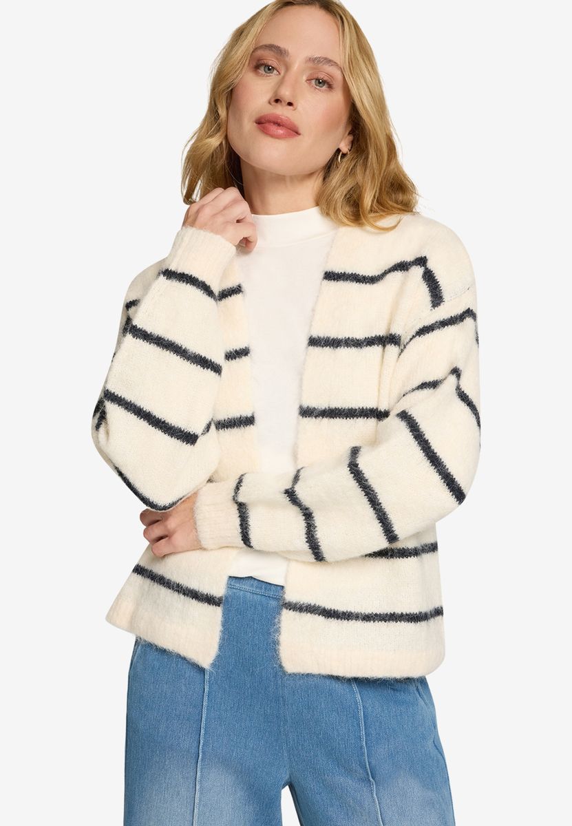 Strickjacke mit Streifen offener Style