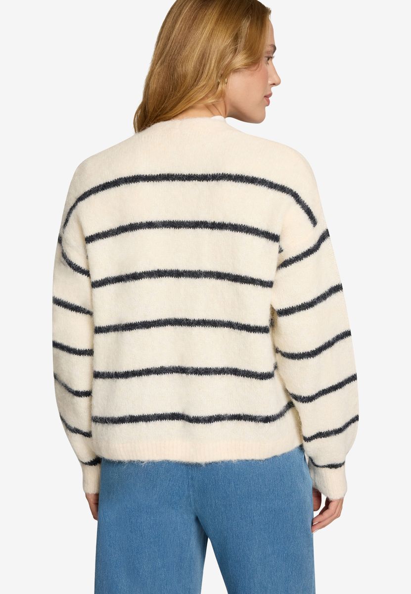 Strickjacke mit Streifen offener Style