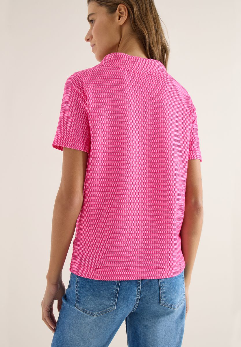 Shirt mit Funnel Neck im Two-Tone-Look