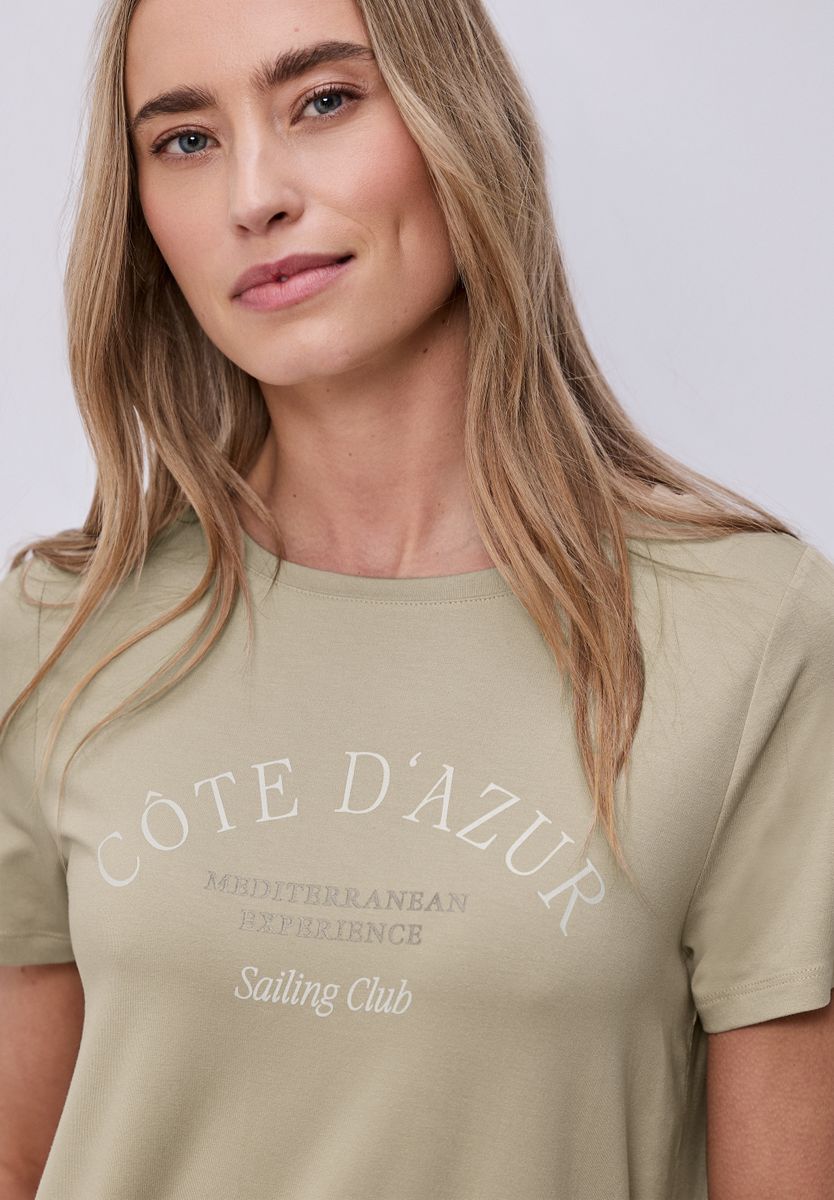 T-Shirt mit Rundhals und Wording