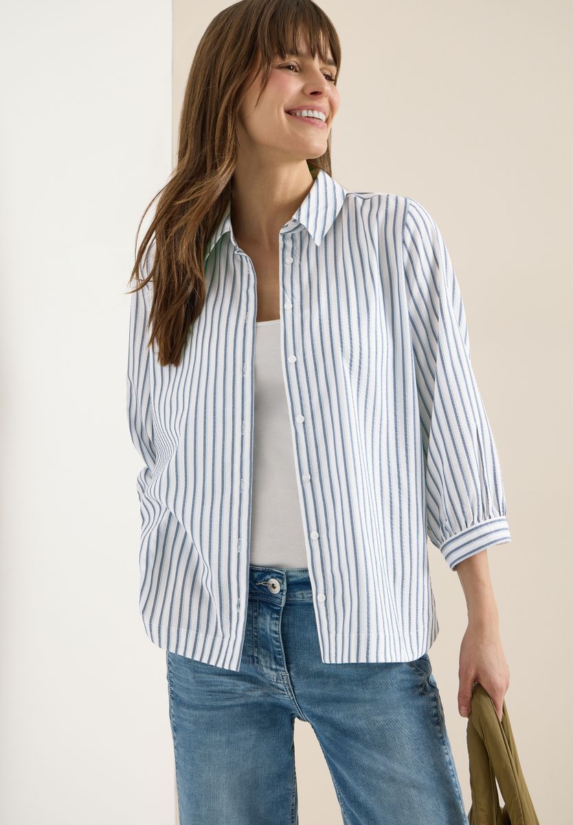 Bluse in Seersucker Qualität