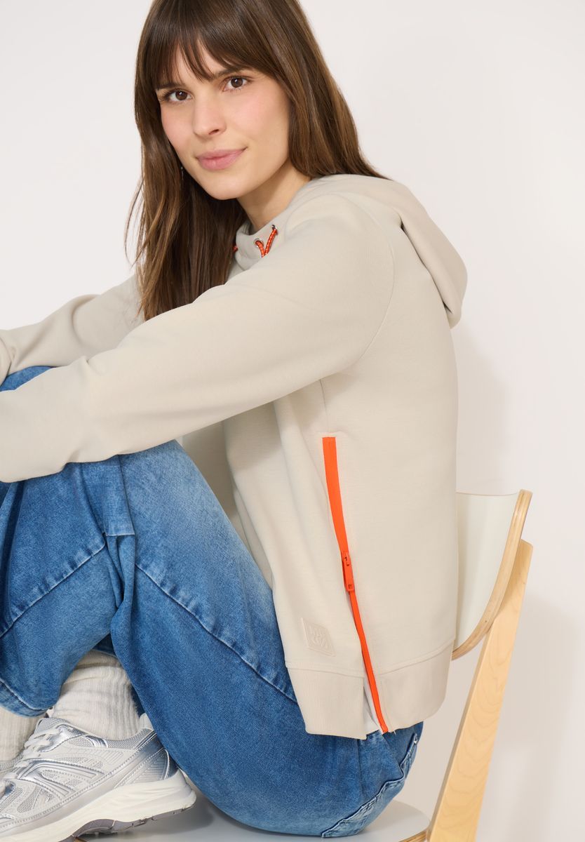 Hoodie mit Zipper-Details