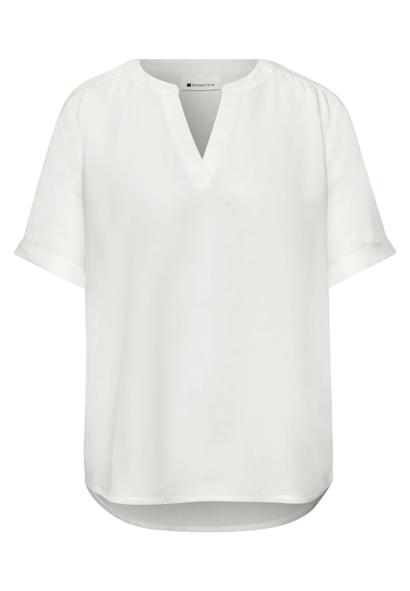 Kurzarm Bluse mit Turn-Up