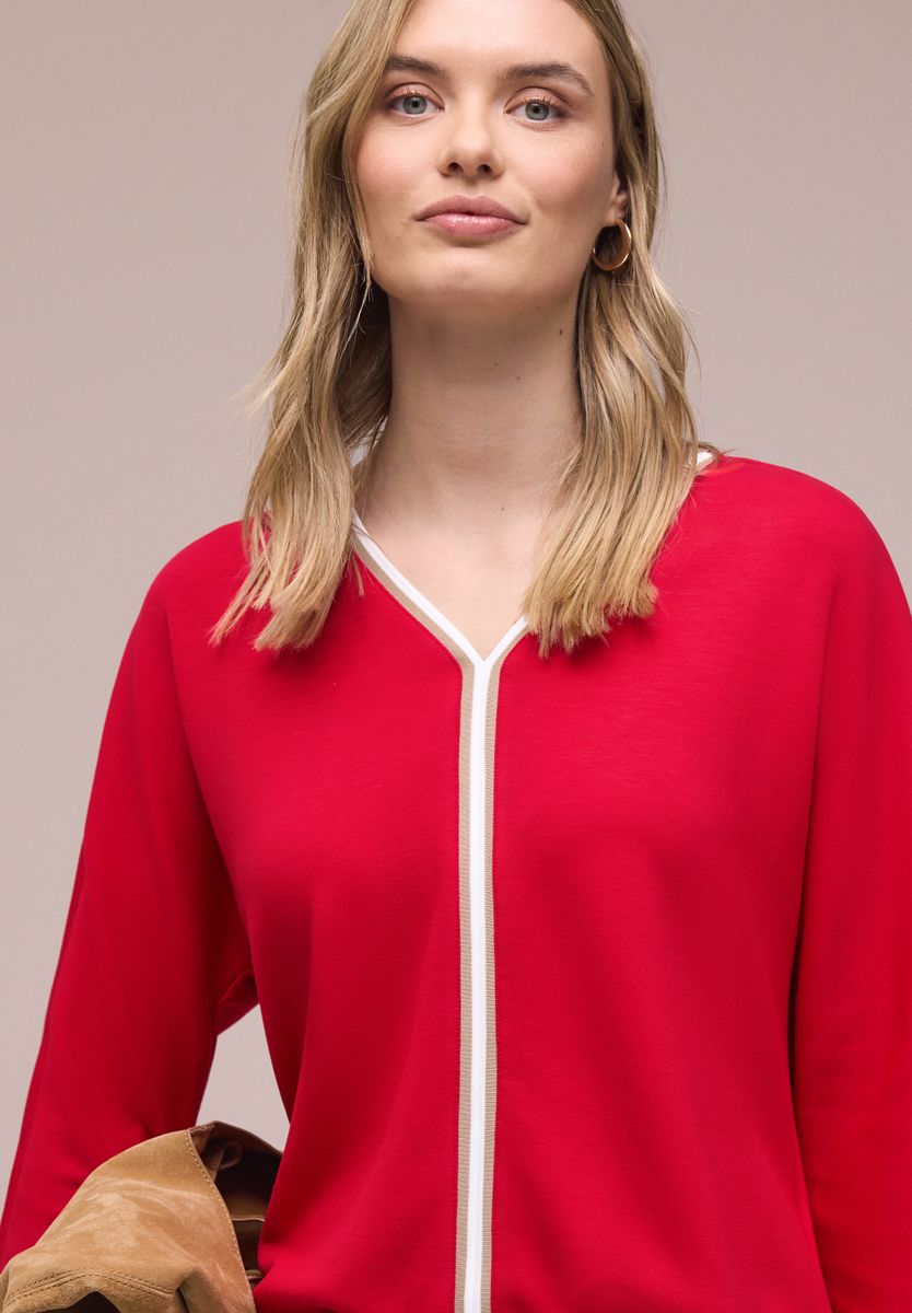 3/4-Arm Shirt mit Kontrastdetail