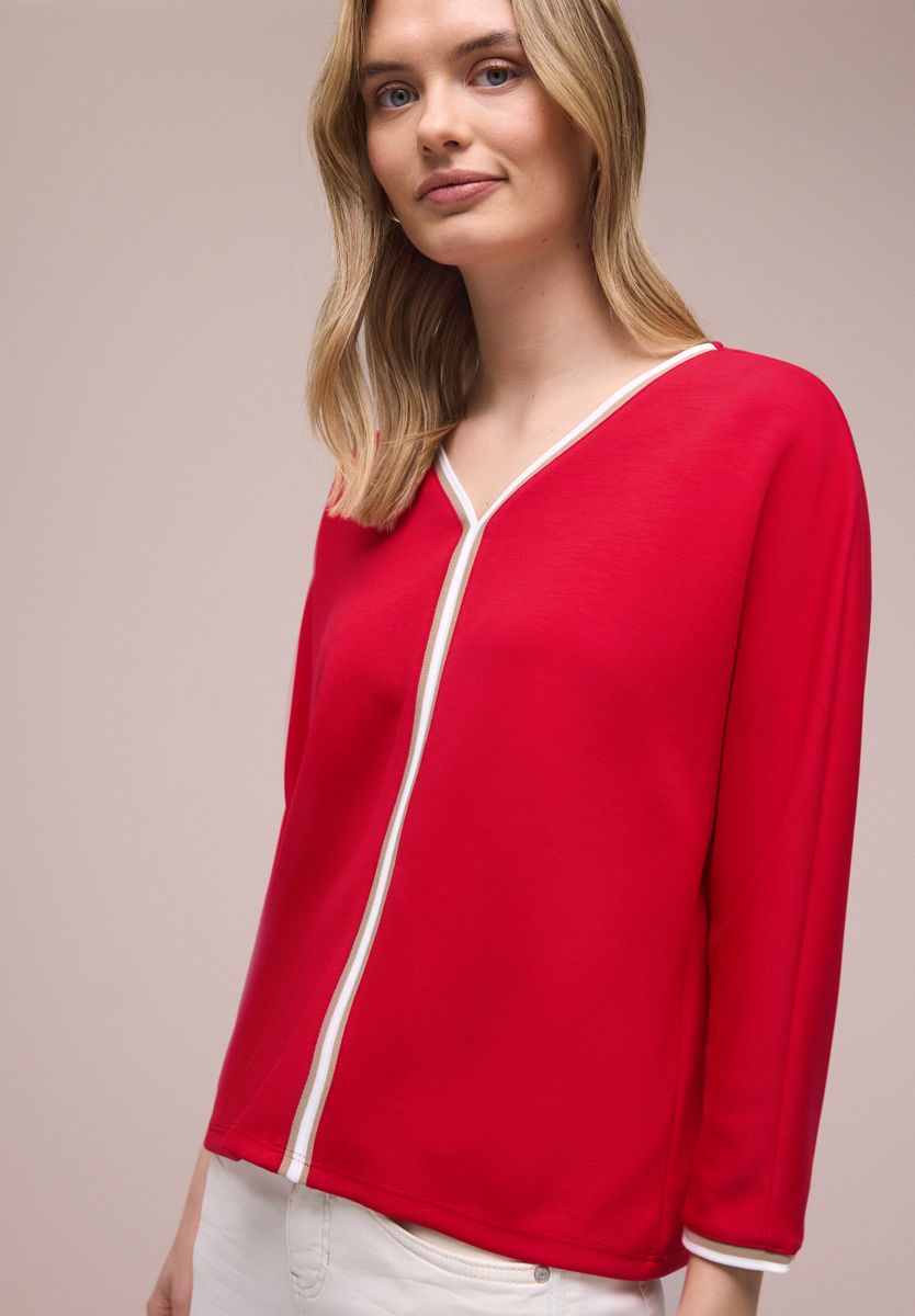 3/4-Arm Shirt mit Kontrastdetail