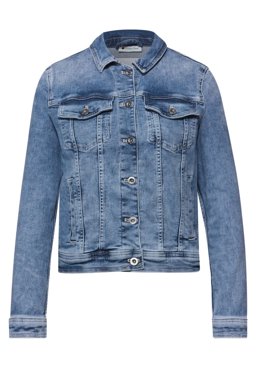 Jeansjacke mit Brusttaschen und Knöpfen