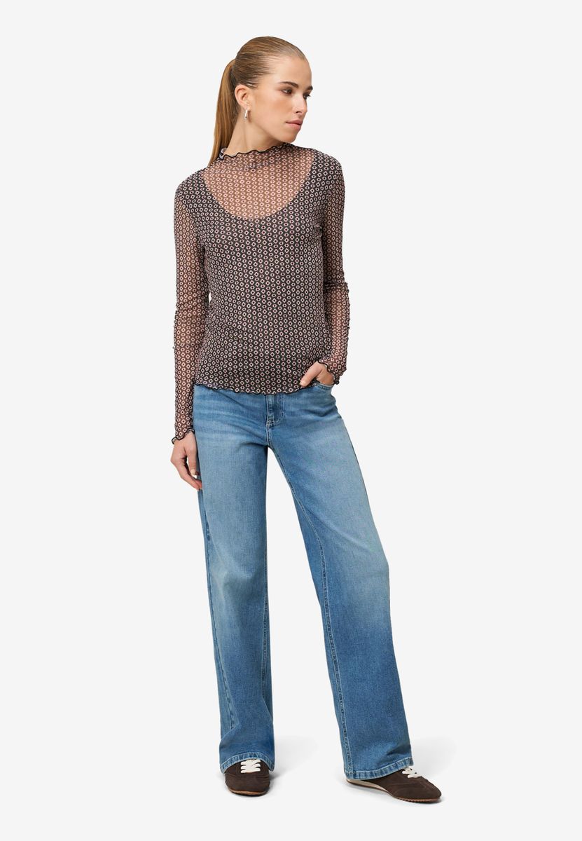 Mesh-Shirt mit grafischem Print