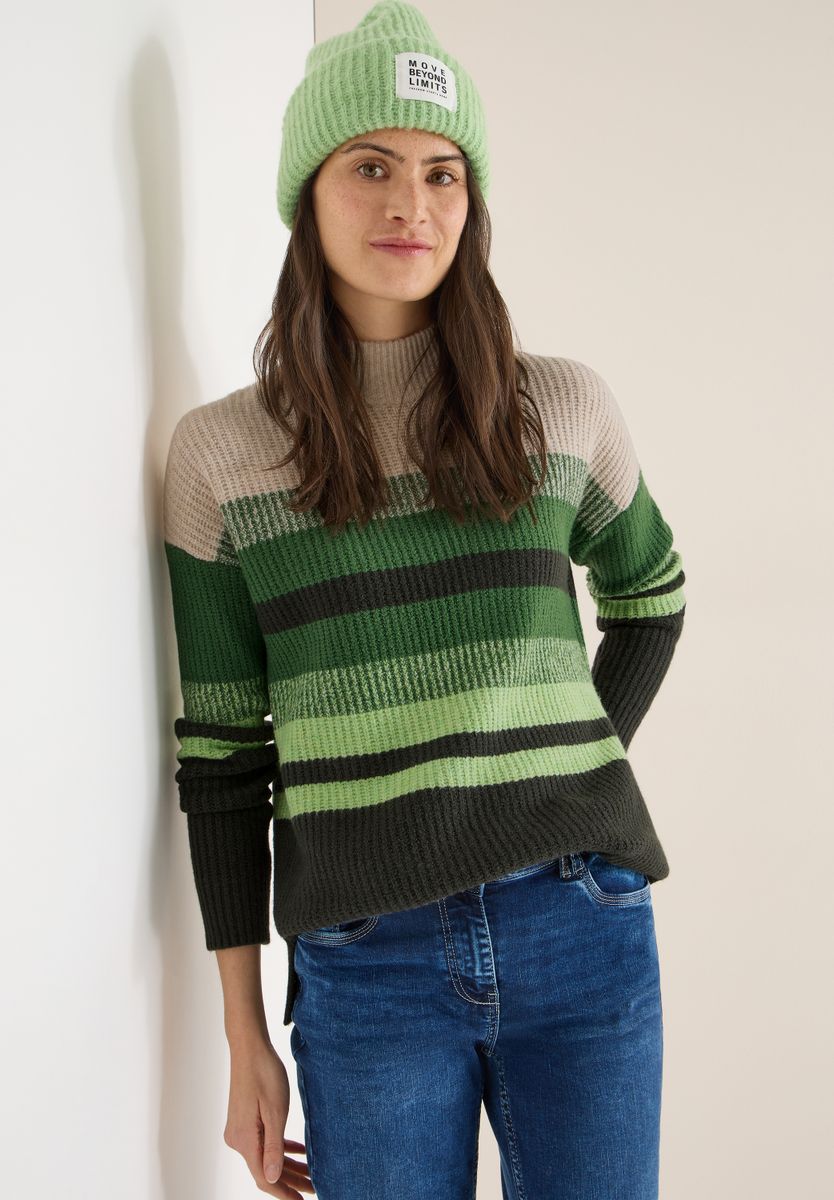 Gestreifter Mouliné Pullover