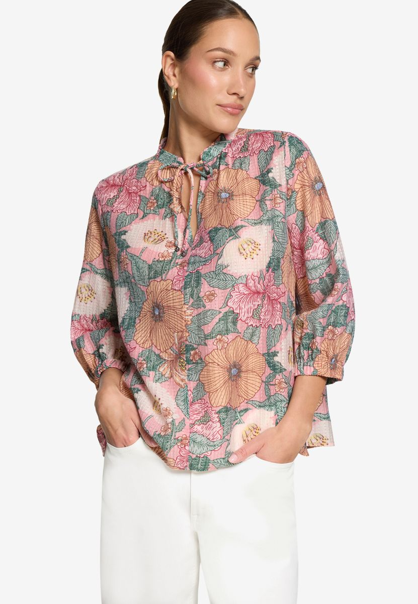 Schlupfbluse mit Blumenmuster
