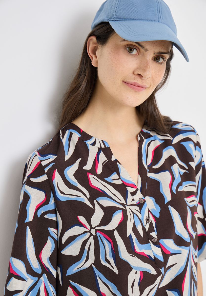 Kurzarm Bluse mit floralem Muster