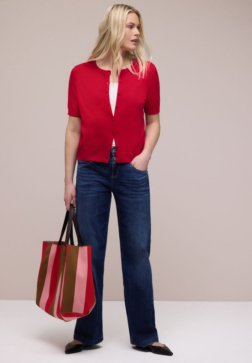 Kurzarm Cardigan mit Rundhals