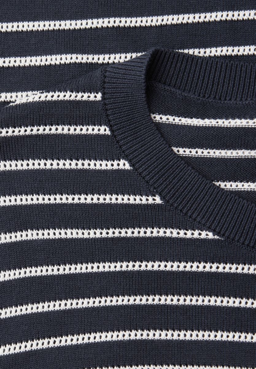 Kurzarm Pullover mit Streifenmuster