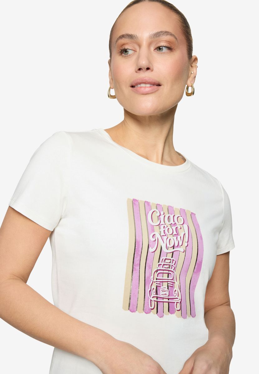 Print-T-Shirt mit Glitzerdetails