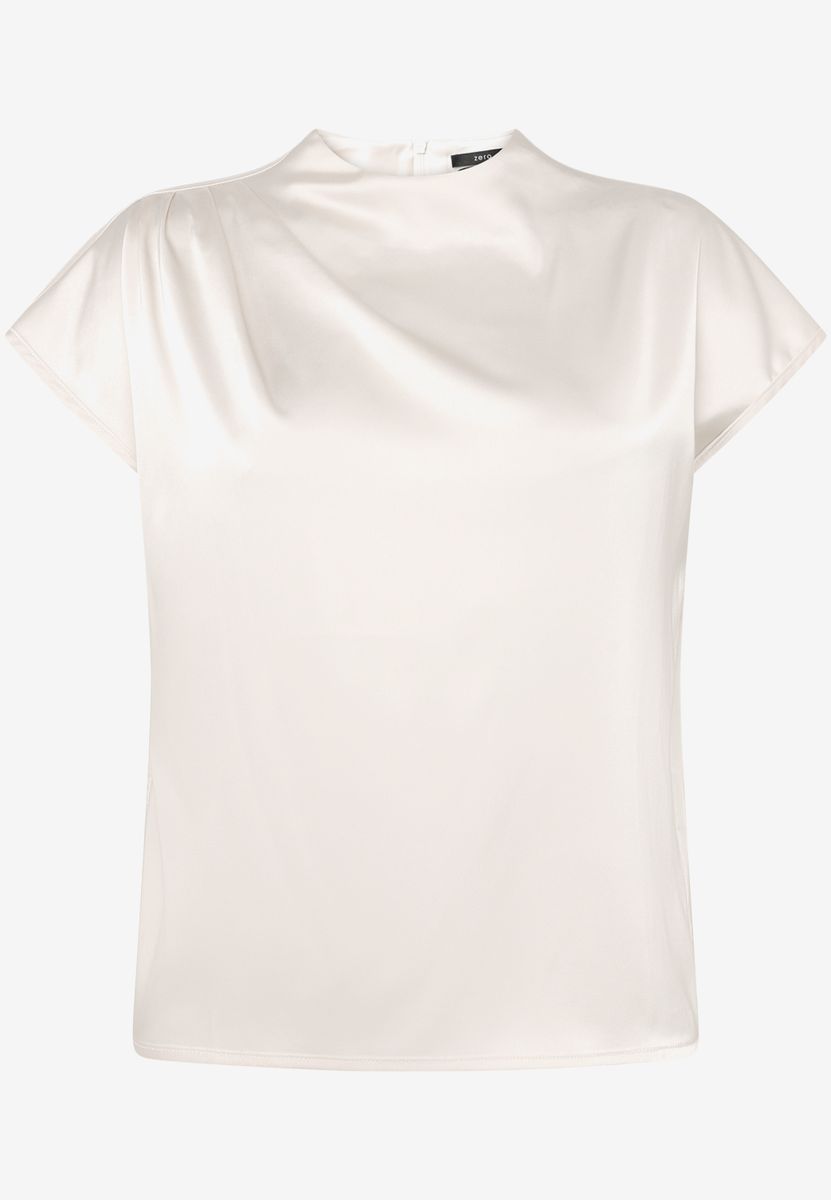 Satinbluse mit Stehkragen