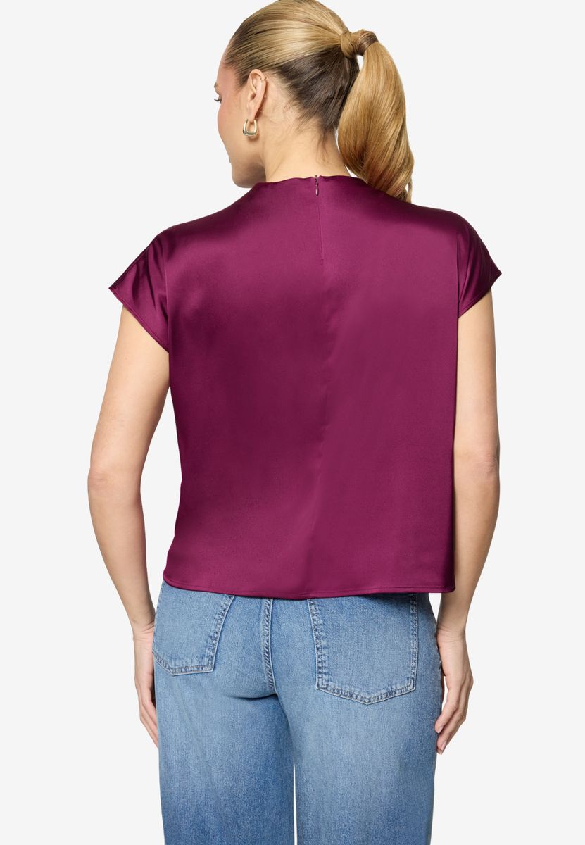 Satinbluse mit Stehkragen
