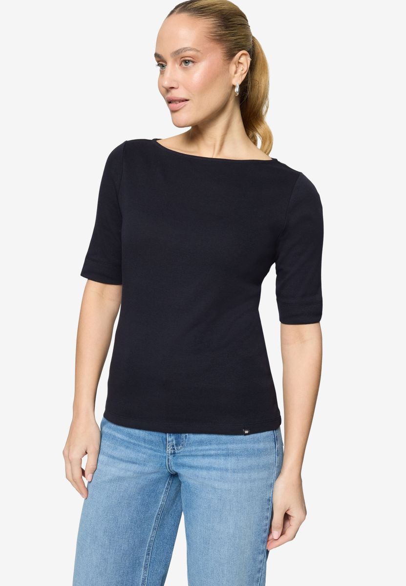Basic Shirt mit U-Boot-Ausschnitt