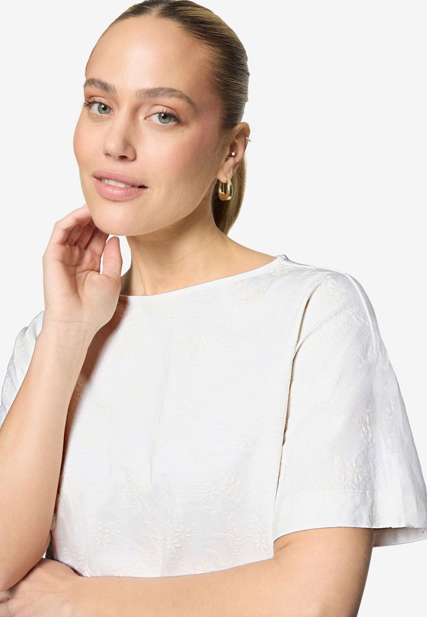 Baumwoll-T-Shirt mit Stickerei