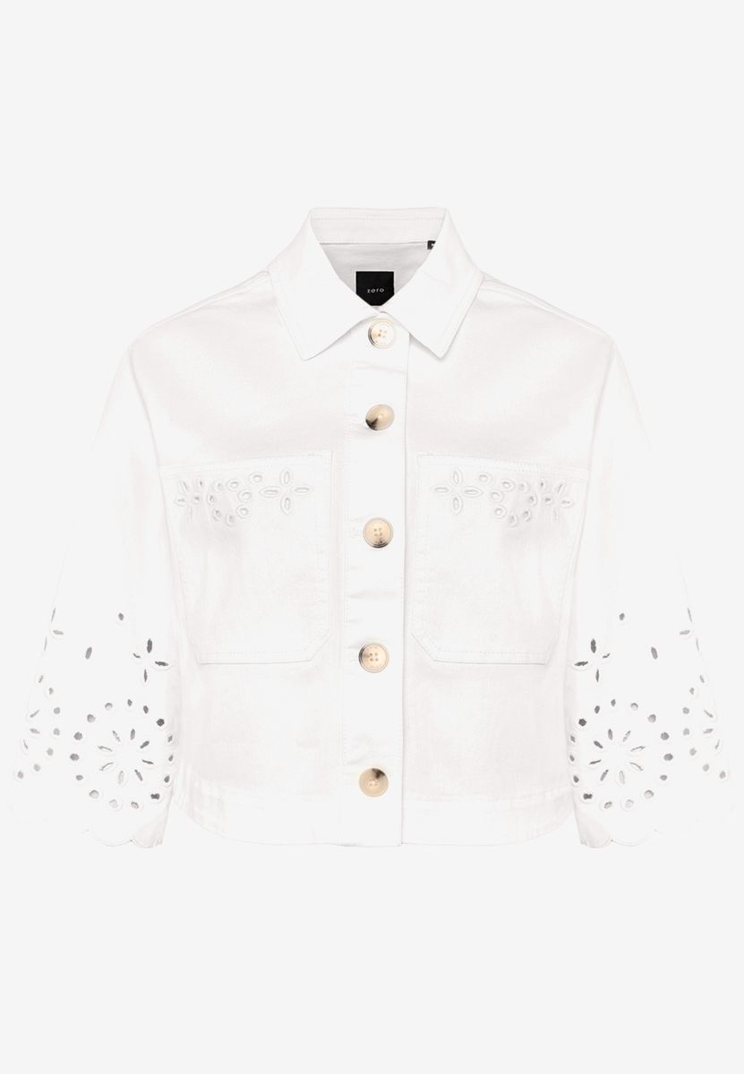 Blazer-Jacke mit Lochmuster